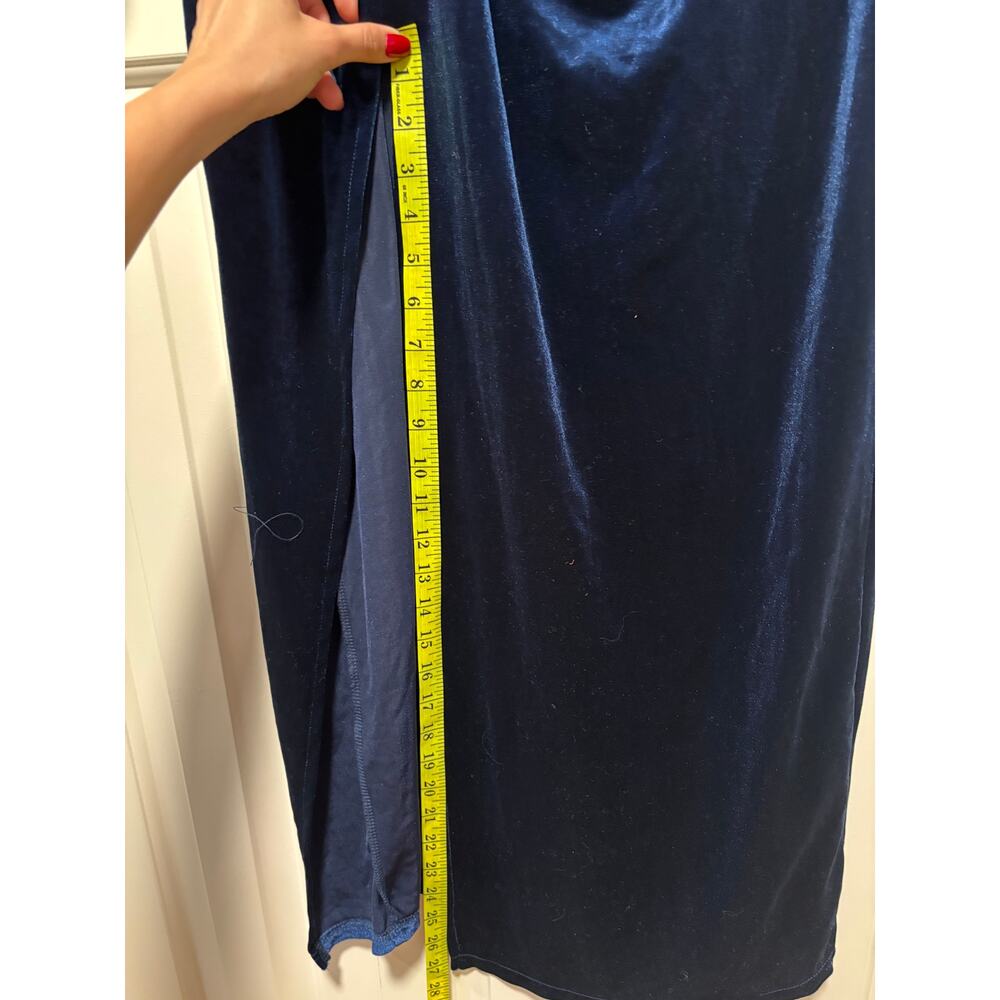 Unbranded Navy Blue Velvet Twist Midi Dress XXL - Picture 9 of 10